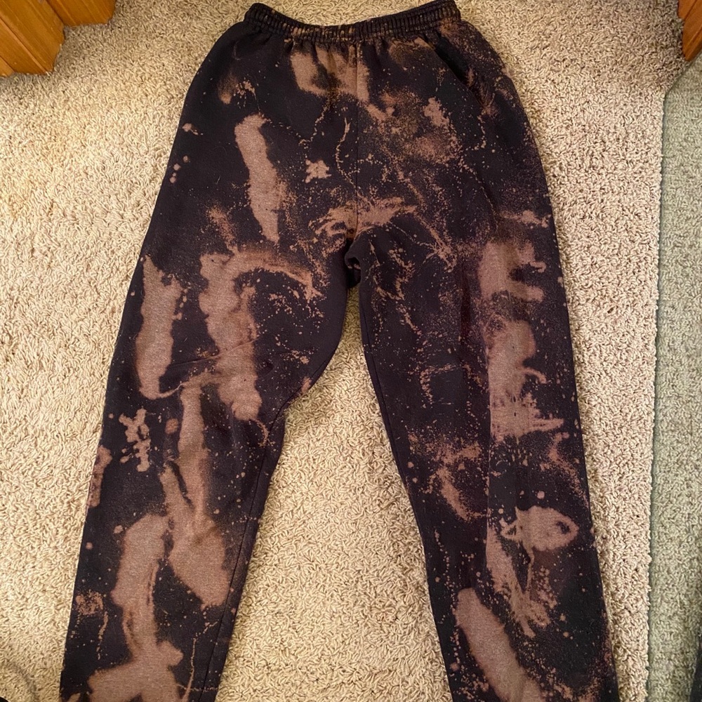 Reverse tie-dye sweatpants